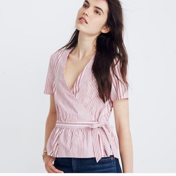 Madewell Tops - NWT Madewell Stripped Wrap Around Top